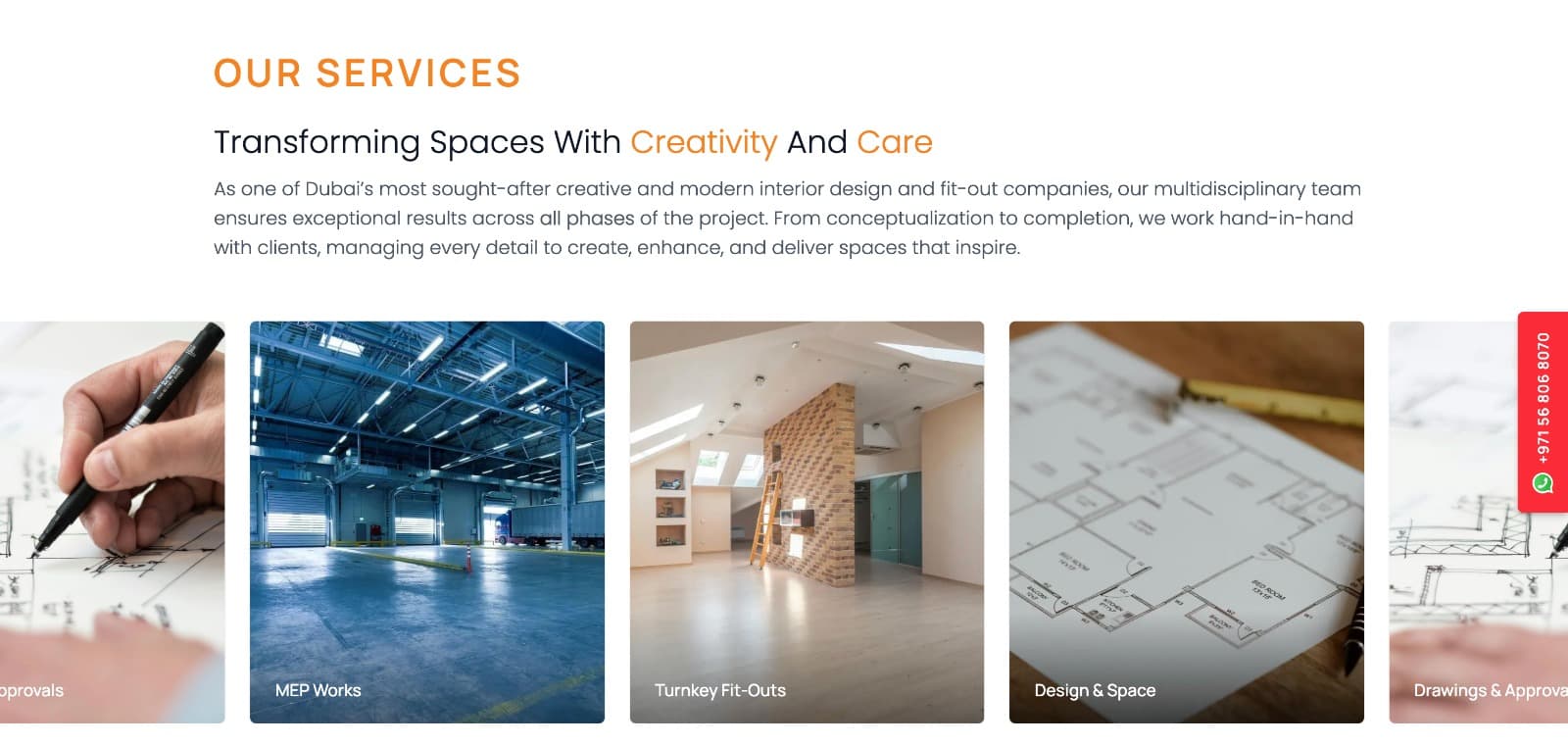 QTS – Interior Design & Fit-Out Website screenshot 2