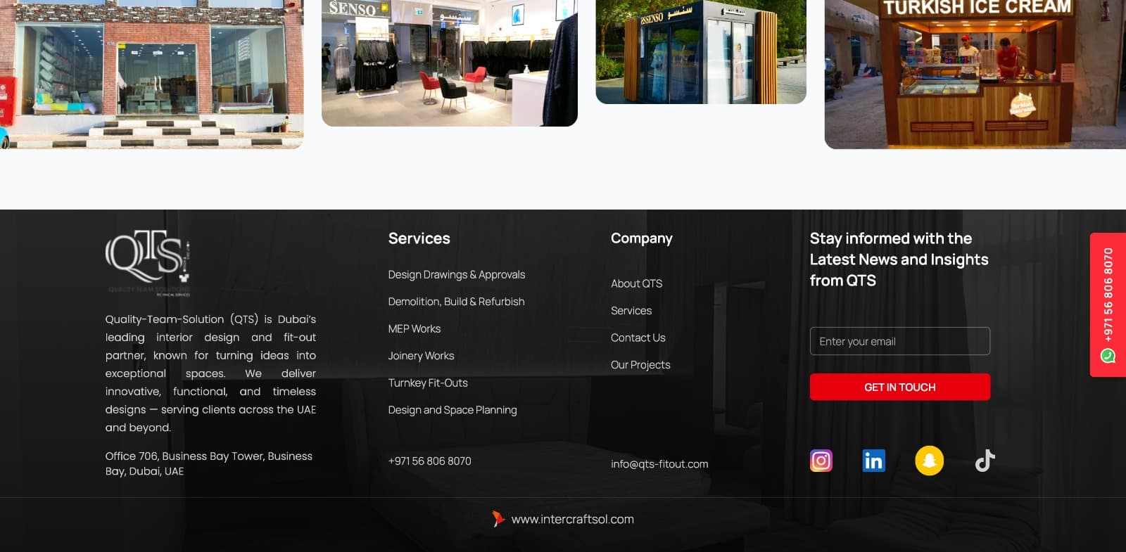 QTS – Interior Design & Fit-Out Website screenshot 3